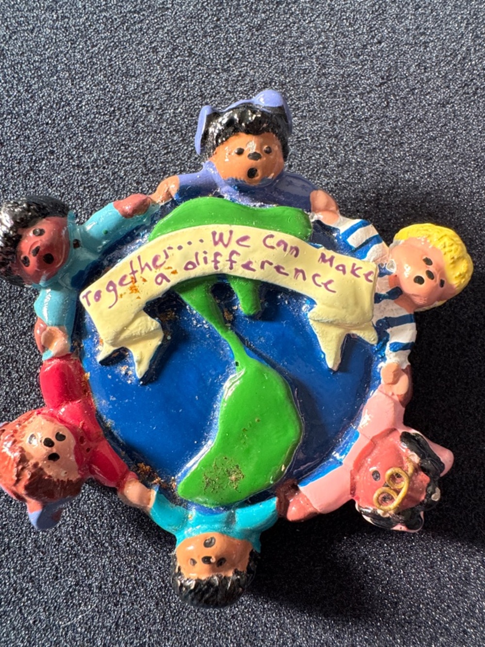 Hand-Painted World Children Ornament - Blue & Green